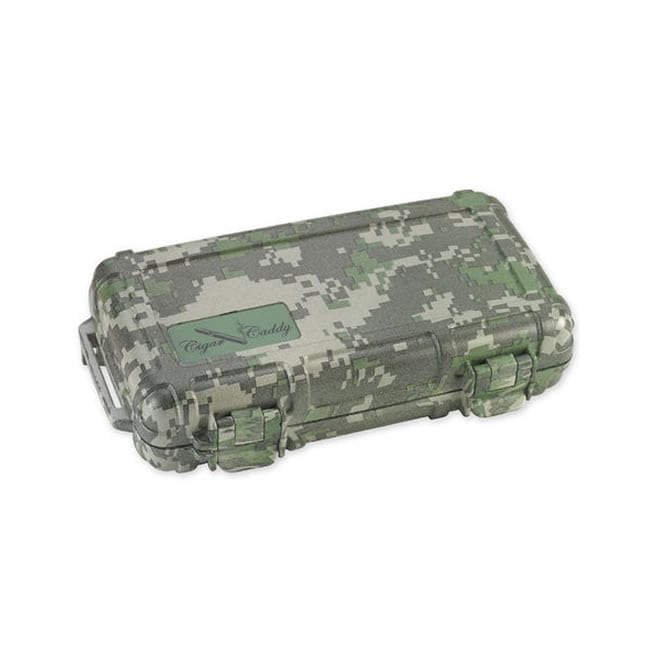 Quality Importers Cigar Caddy 5 Count 1 Cigar Caddy 5 Cigar Waterproof Digital Camo Humidoor