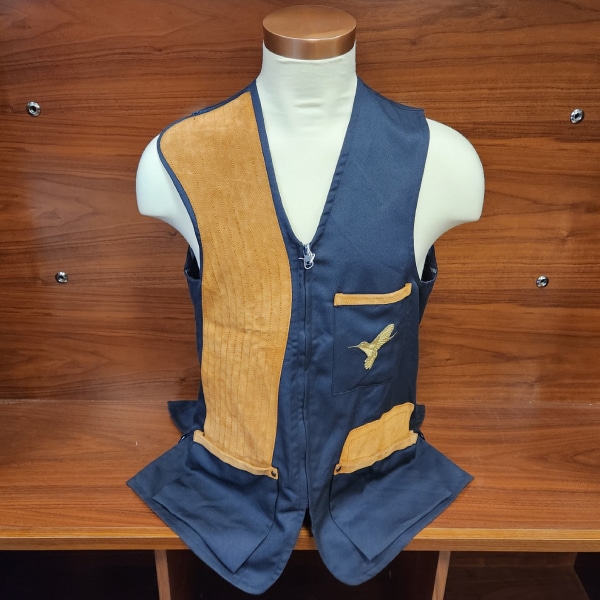 Famars Navy Blue Shooting Vest - Navy or Suede Padding 2 Famars Navy Blue Shooting Vest - Suede Padding