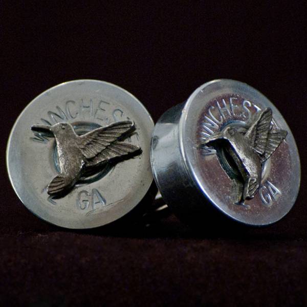 Famars 12ga Winchester Nickel Shotgun Shell Cufflinks 1 Famars 12 Gauge Winchester Nickel Shotgun Shell Cufflinks