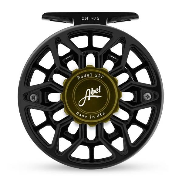 Abel SDF 4/5 Reel, Ported - Black w/ Satin Olive Drag Knob 1 Abel SDF 4/5 Reel, Ported - Black w/ Satin Olive Drag Knob
