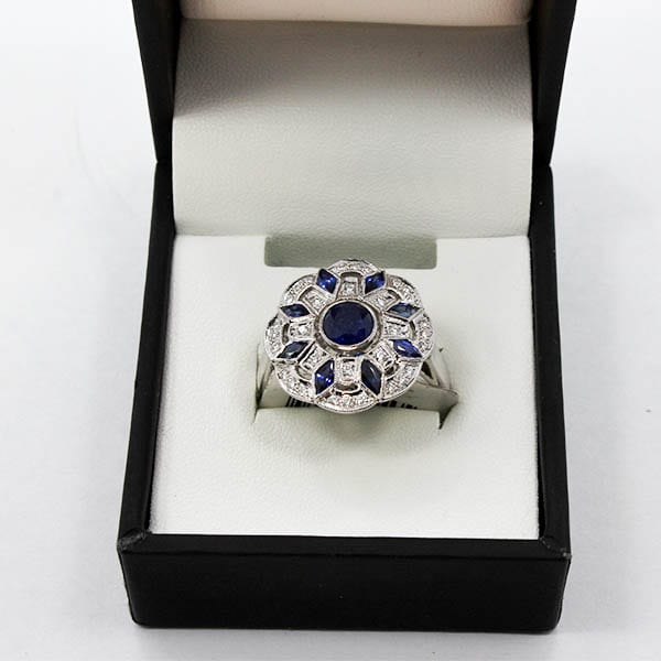 1.50 Carat Sapphire and .18 Carat Diamond Gold Ring 6.70 Grams 1 1.50 Carat Sapphire and .18 Carat Diamond Gold Ring 6.70 Grams
