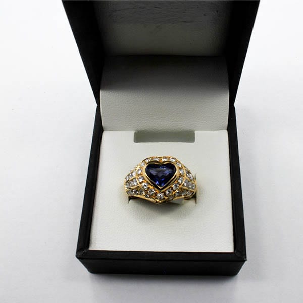 Sapphire and Gold Ring 9.60 Grams - 1.57 Carat Sapphire 1.37 Carat Diamond 1 Sapphire and Gold Ring 9.60 Grams - 1.57 Carat Sapphire 1.37 Carat Diamond