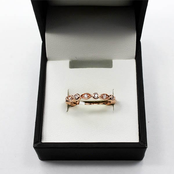 Rose Gold Diamond Ring 3.78 Grams - 0.16 Carat Diamond 1 Rose Gold Diamond Ring 3.78 Grams - 0.16 Carat Diamond