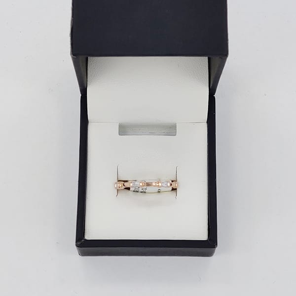 Diamond and Rose Gold Ring (14K - 0.10 Carats) 1 Sapphire and Diamond Gold Ring 4.94 Grams - 0.22cts Sapphire 1.05 cts Diamond