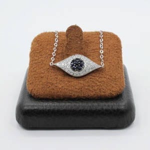 Diamond, Blue Sapphire & White Gold Bracelet 0.27 Carats