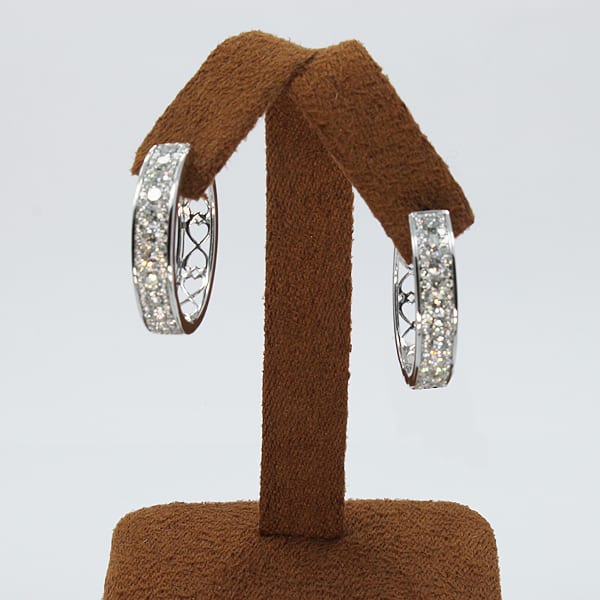 Diamond Looped Earrings 10.89 Grams - 3.00 CTS 1 Diamond Looped Earrings 10.89 Grams - 3.00 CTS