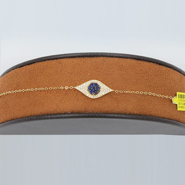 Diamond, Sapphire & Gold Bracelet 3.6 Grams - 0.38 Carats 1 Diamond, Sapphire & Gold Bracelet 3.6 Grams - 0.38 Carats