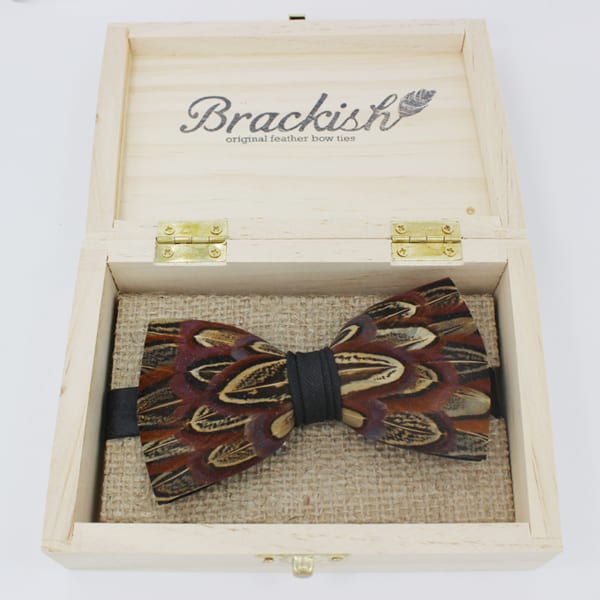 Brackish Pheasant Feather Bow Tie 1 Brackish Pheasant Feather Bow Tie