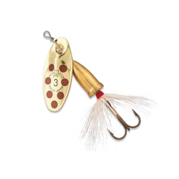 Blue Fox Vibrax Bullet Fly Fishing Lure, 3/16oz - Gold/Brown 1 Vibrax Bullet Fly Gold/Brown