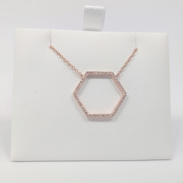14k Rose Gold Diamond Necklace 1 14k Rose Gold Diamond Necklace