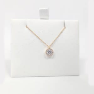 14k Gold Necklace 1 Large Diamond 12 Small
