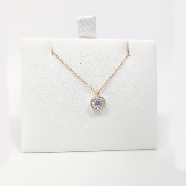 14k Yellow Gold - Large Diamond Necklace 1 14k Gold Necklace 1 Large Diamond 12 Small