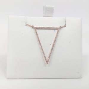 14k Rose Gold Diamond Triangle Necklace