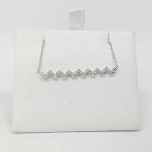14k White Gold Diamond Mountain Tops Necklace