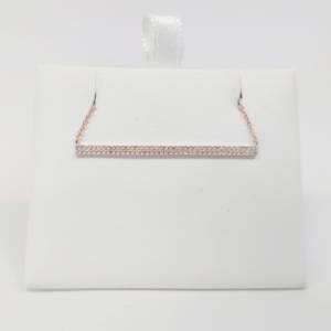 14k Rose Gold Diamond Bar Necklace
