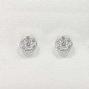 14k White Diamond Stud Earrings