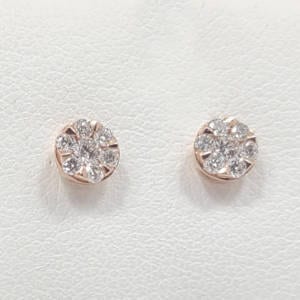 14k Rose Gold Diamond Stud Earrings