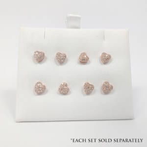 14k Rose Gold Heart Diamond Earrings