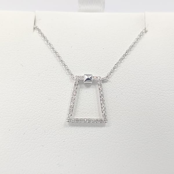 14k White Gold Bell Diamond Necklace 1 14k WG Bell Diamond Necklace