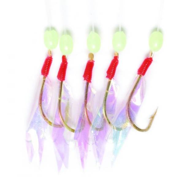 Eagle Claw L946 Lazer Sharp Sabiki Rig with Uretthane Aurora Wings, 4 1 Lazer Sharp Urethane Aurora Rig