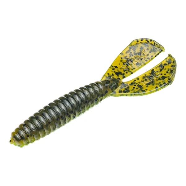 Strike King Rage Tail Twin Tail Menace Fishing Lure, 4" - Grub Green 1 Strike King Rage Tail Twin Tail Menace 4" Grub Green