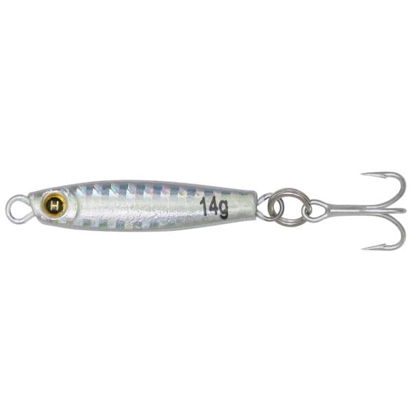 Hogy Lure Company 2" (3/4oz) Heavy Minnow Jig VMC Treble Fishing Lure - HM Silverside 1 Hogy Lure Company Heavy Minnow Jig VMC Treble - HM Silverside