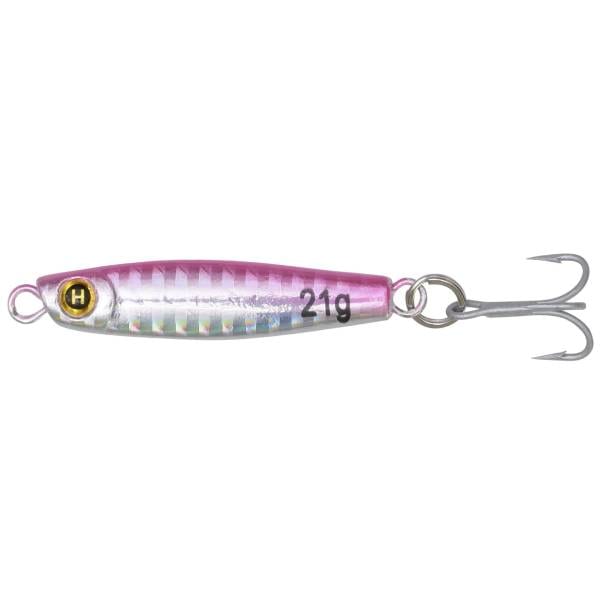 Hogy Lure Company 1.5" (1/2oz) Heavy Minnow Jig VMC Treble Fishing Lure - HM Pink 1 Hogy Lure Company Heavy Minnow Jig VMC Treble - HM Pink