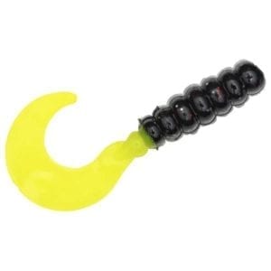 Strike King Mr. Crappie Grub - Tuxedo Black Chartreuse