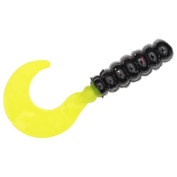 Strike King Mr. Crappie Grub - Tuxedo Black Chartreuse 1 Strike King Mr. Crappie Grub - Tuxedo Black Chartreuse