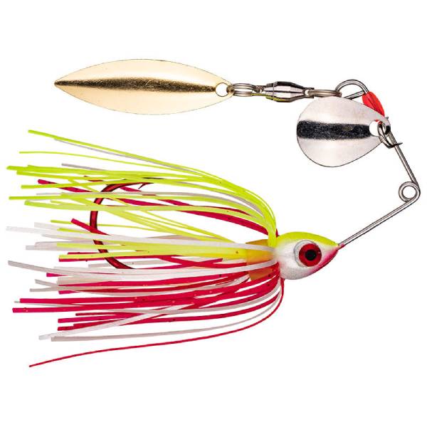 Strike King Bleeding Bait Mini-King Spinnerbait Fishing Lure, 1/8oz - Bleeding Chartreuse/White/Red 1 Strike King Bleeding Bait Mini-King, 1/8oz - Bleeding Chartreuse/White/Red