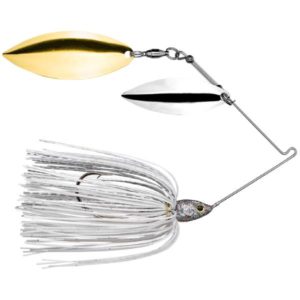 Strike King Tour Grade Spinnerbait Willow/Willow Lure, 1/2oz - White/Silver