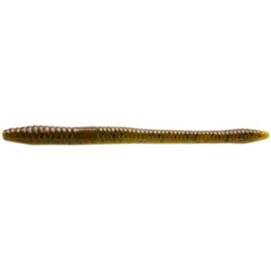Zoom Finesse Worm Lure - Green Pumpkin Red