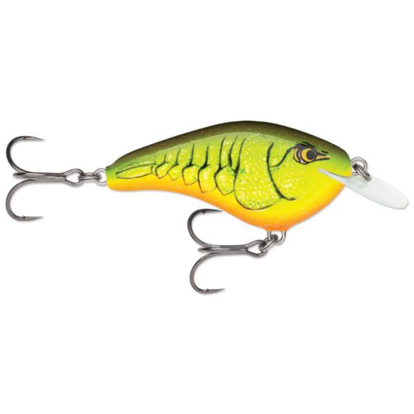 Rapala OG Slim 6 Crankbait - Chartreuse Rootbeer Crawdad 1 Rapala OG Slim 6 Lure - Chartreuse Rootbeer Crawdad