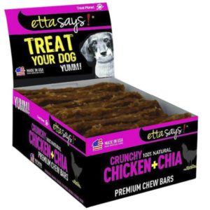 Etta Says Crunchy Premium Chew Bars Dog Treats - Chicken & Chia