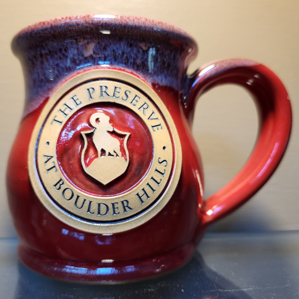 Preserve Deneen Pottery Round Belly Mug - Red w/ Black White 1 Preserve Deneen Pottery Round Belly Mug - Red w/ Black White
