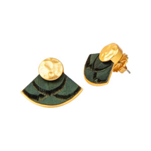 Brackish Cam Stud Feather Earrings