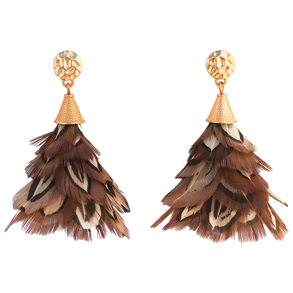 Brackish Marjan Pheasant Feather Petite Statement Earrings 1 Brackish Marjan Pheasant Feather Petite Statement Earrings