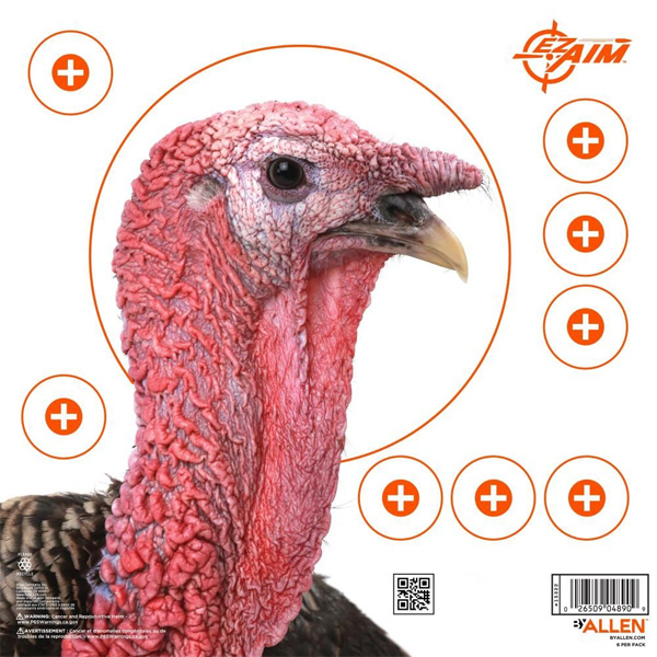 Allen EZ Aim Four Color Turkey Patterning Paper Target, 12" Square 6-Pack 1 Allen EZ Aim Four Color Turkey Patterning Paper Target, 12" Square 6-Pack