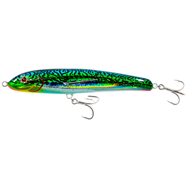 Nomad Tackle Riptide 125 Sinking Stickbait Fishing Lure, 4.75" - Silver Green Mackerel 0 1 Nomad Tackle Riptide Sinking Stickbait Fishing Lure - Silver Green Mackerel