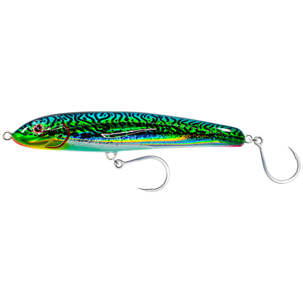 Nomad Tackle Riptide 155 Sinking Stickbait Fishing Lure, 6" - Silver Green Mackerel 1 Nomad Tackle Riptide Floating Stickbait Fishing Lure - Silver Green Mackerel
