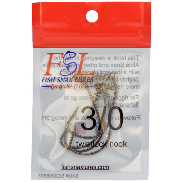Fish Snax Lures Twistlock Fishing Hooks, 3/0 1 Fish Snax Lures Twistlock Hooks, 3/0