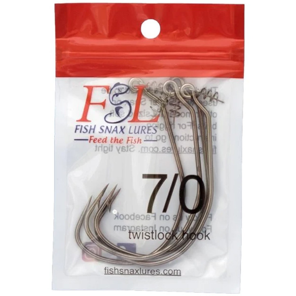 Fish Snax Lures Super Snax Twistlock Fishing Hooks, 7/0 1 Fish Snax Lures Super Snax Twistlock Hooks, 7/0