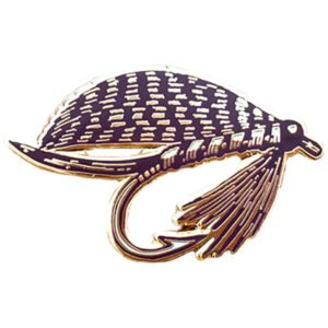 Noteworthy Paper and Press Fishing Fly Enamel Pin