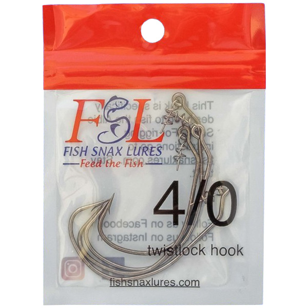 Fish Snax Lures Albie Snax Twistlock Fishing Hooks, 4/0 1 Fish Snax Lures Albie Snax Twistlock Hooks, 4/0