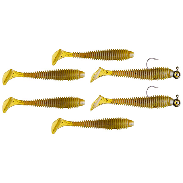Perfection Lures Pre-Rigged Swimbait Lure Kit - Green Pumpkin 1 Perfection Lures Pre-Rigged Swimbait Lure Kit - Green Pumpkin