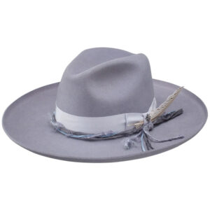 Stetson Oceanus Fedora with Curled Brim and Silk Cord Ban