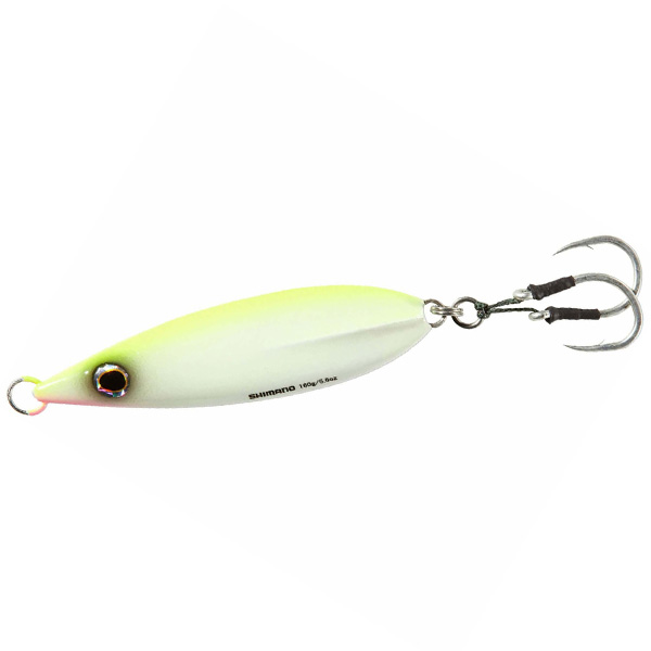 Shimano Butterfly Flat-Fall Jig 80G - Chartreuse/White 1 Shimano Butterfly Flat-Fall Jig Lure - Chartreuse/White