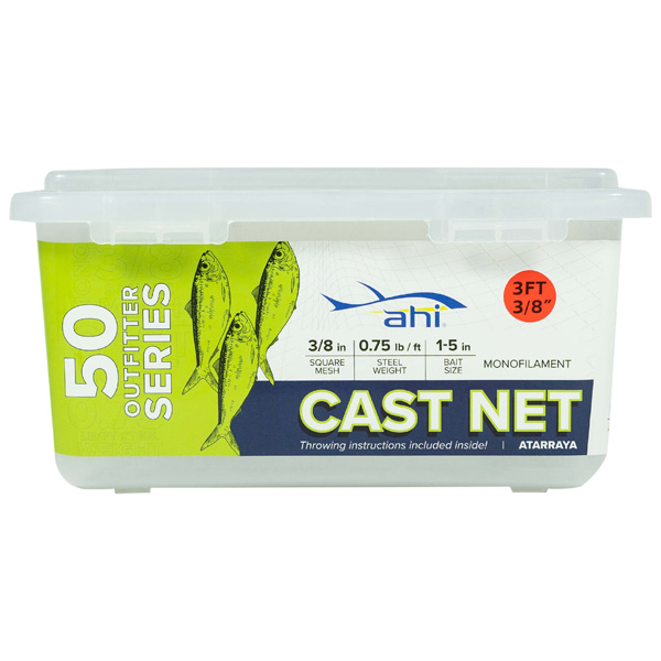 Ahi USA 50 Series Monofilament Mesh Cast Net, 3' 1 Ahi USA 50 Series Monofilament Mesh Cast Net