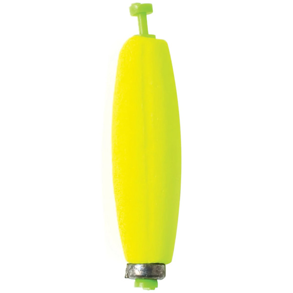 Eagle Claw Weighted Foam Cigar Snap-On Floats, 2.5" - Chartreuse 1 Eagle Claw Weighted Foam Cigar Snap-On Floats - Chartreuse