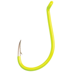 Eagle Claw Lazer Sharp L2 Color Long Shank Octopus Hooks - Chartreuse